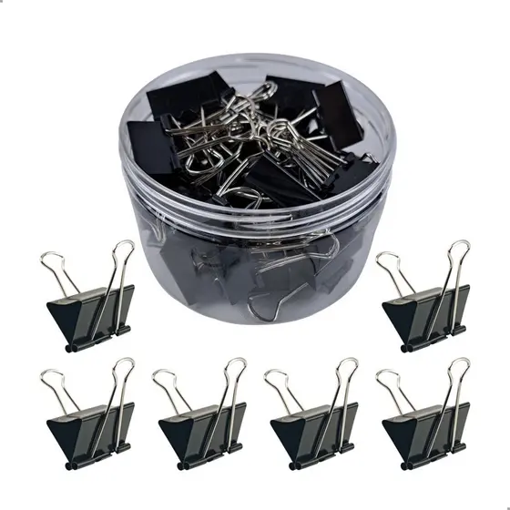 Kit De Clips Borboleta Prendedor De Papel Binder 15/19/25/32/41/51mm Preto