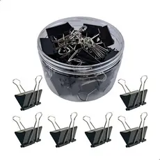Kit De Clips Borboleta Prendedor De Papel Binder 15/19/25/32/41/51mm Preto