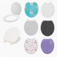 Tampa de Privada Vaso Sanitário Almofadada Estampada Universal Fácil de Instalar