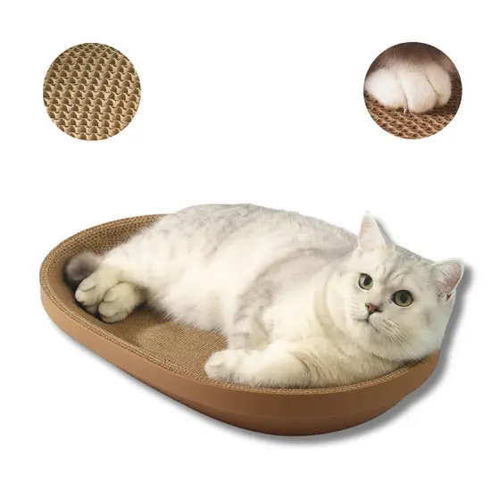 Cama Arranhador Gato Papelão Ecológico Redonda ou Oval – Confortável, Durável e Ideal para Afiação de Unhas