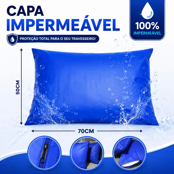 Capa Impermeável Para Travesseiro Hospitalar (50x70cm) Zíper Promoção