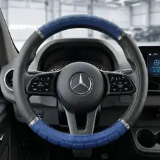 Capa De Volante Van Sprinter 42cm Proteção Couro Sintético Pegada Firme E Conforto