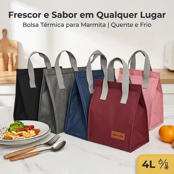 Bolsa Térmica Quente e Frio para Marmita Lancheira para Passeio