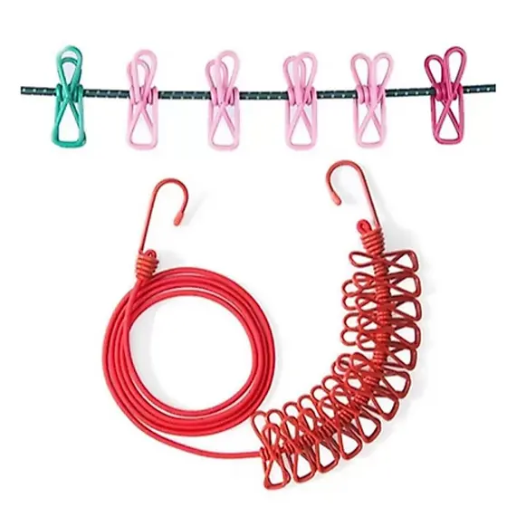Varal De Roupa De Secagem Multifuncional De 170cm Com 12 Clipes integrada