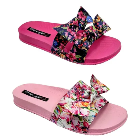 Kit 2 Pares Sandália Feminino Papete Macia 2 Laços + Sandália Px 1 Laço Confortável Lançamento Verão
