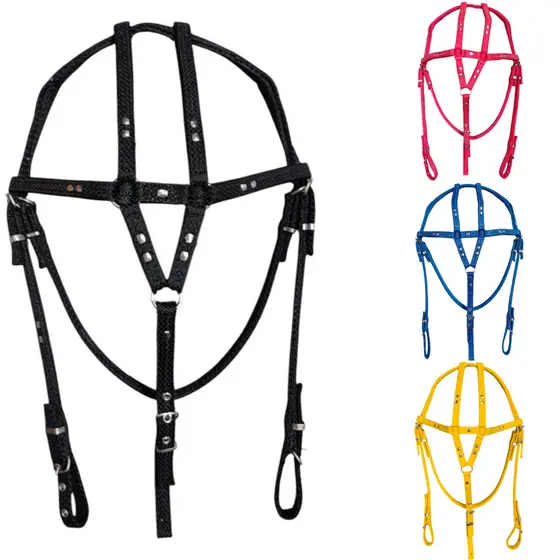 Cabeçada Nylon Para Cavalo vaquejada preta barata