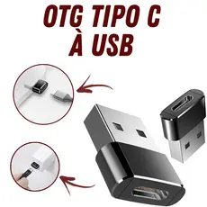 KIT com 2 Adaptadores USB Tipo C para USB Várias Cores Envio Imediato