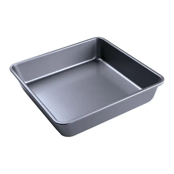 Forma de Aço Carbono para Culinária Cromus Allonsy Cinza para Pão Quadrada Fundo Fixo 24x24x5cm 1un