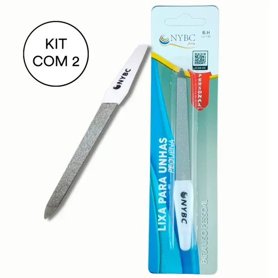 Kit 2 Lixa Para Unhas Pequena ( 13,5 Cm) Inox NYBC