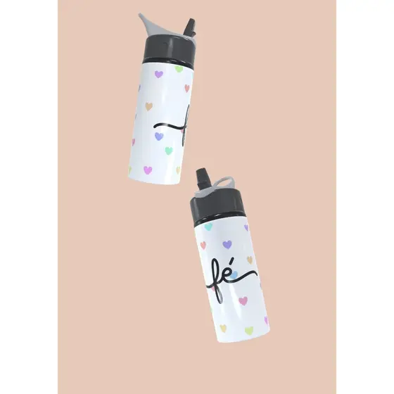 Garrafa Térmica Tipo Squeeze Personalizada 600ml | Estampa Exclusiva | Presente Criativo