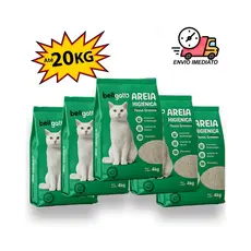 Areia Sanitária Higiênica Para Gatos Anti Odor 20kg Total Bellgato Grãos Medios verde