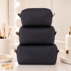 Kit Necessaire 3 Peças Feminina Luxo Organizador de Viagem Multiuso Maquiagem Cosméticos com Zíper