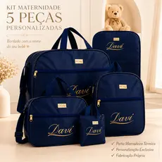 Kit Bolsa Maternidade 5 peças Personalizado Saída Maternidade Menina/menino