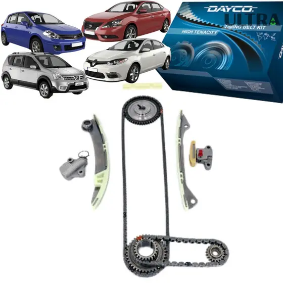 Kit Corrente Comando Distribuição Nissan Sentra / Tiida / Livina - Renault Fluence - 1.8 / 2.0 16V (Dayco KTC