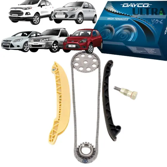Kit Corrente Comando Distribuição Zetec Rocam 1.0 1.6 8V Ford Ka / Courier / Ecosport / Escort / Fiesta / Foc
