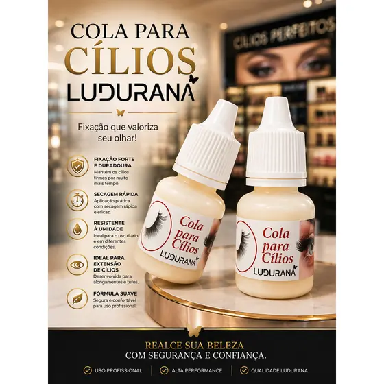 Cola Para Cílios Profissional Ludurana Tufo E Fio A Fio Premium