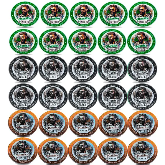 12 cera Modeladora Incolor + 12 Mate + 6 Preta Monster