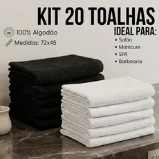 Kit 10 Toalhas de Rosto Salão de Beleza Spa Manicure Hotel Massagista 100% Algodão