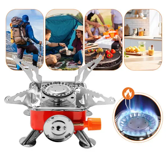 Fogareiro Portátil Fogão á Gás Ingnição Automática Camping Viagem Dobrável