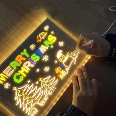 Luminária LED Escrever Abajur 3D Quadro De Notas  Cores Mensagens Acrílico Iluminado Apagamento 15x15 20x20 30x20