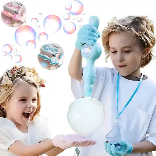Brinquedo Lança Bolha Sabao Varinha Arminhas Magica Azul Rosa Criança Luvas Máquina Fumaça TOP