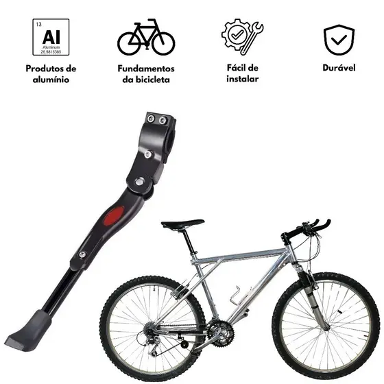 Descanso Lateral Pezinho Alumínio De Descanso Para Bicicleta Regulavel Emborrachado top