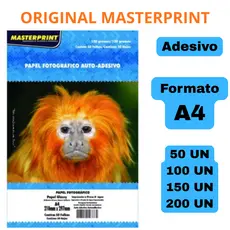 Papel Fotográfico Masterprint ORIGINAL Adesivo Glossy 130g A4 à Prova D'água