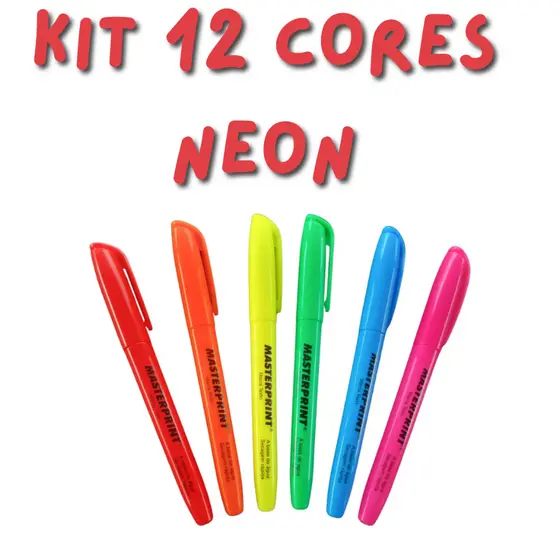 KIT 12 Marca-Textos NEON Original Masterprint