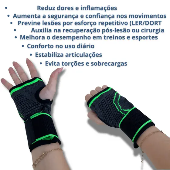 Suporte para mãos Munhequeira para academia Fisioterapia e Alívio de dores para o pulso e dedos