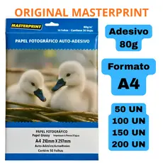 Papel Fotográfico Adesivo Masterprint ORIGINAL Glossy 80g A4 à Prova D'água