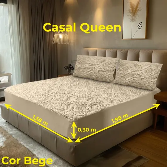 Capa Colchão Protetor Matelado Queen +2 Protetor Travesseiro