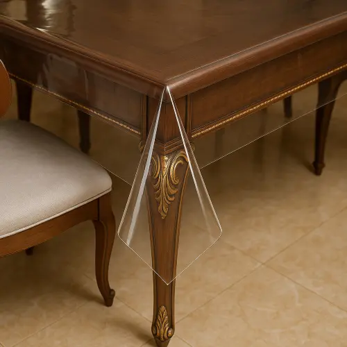 Toalha de plástico Transparente De PVC Para Mesa Retangular 6 Cadeiras Cozinha Fácil de Limpar