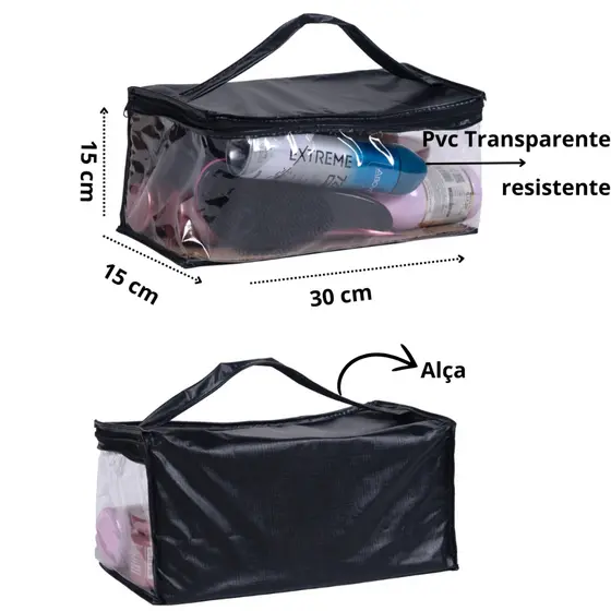 Necessaire Reforçada Organizadora Maquiagem  Brinquedo Transparente