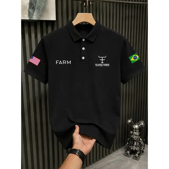 Camisa Polo Texas Farm EUA X BRA Malha Piquet Premium