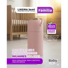 Lixeira Mágica Rosa 15L - Tecnologia Antiviral e Zero Cheiro no Quarto BabyMel