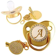 Baby Gold Carta Pacifier/Golden Mouth Toy Para Bebês/Teether De Silicone