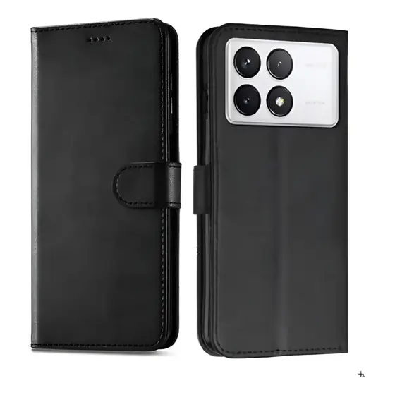 Capa Carteira Flip + Película 3D Para Xiaomi Poco X6 Pro