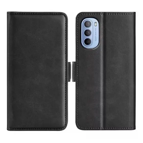 Capa Carteira Flip Preta + Película 3D Para Moto G52