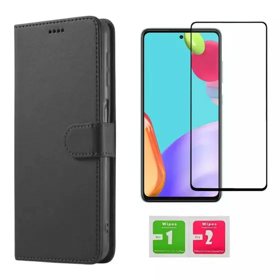 Capa Carteira Flip + Película Para Samsung A14