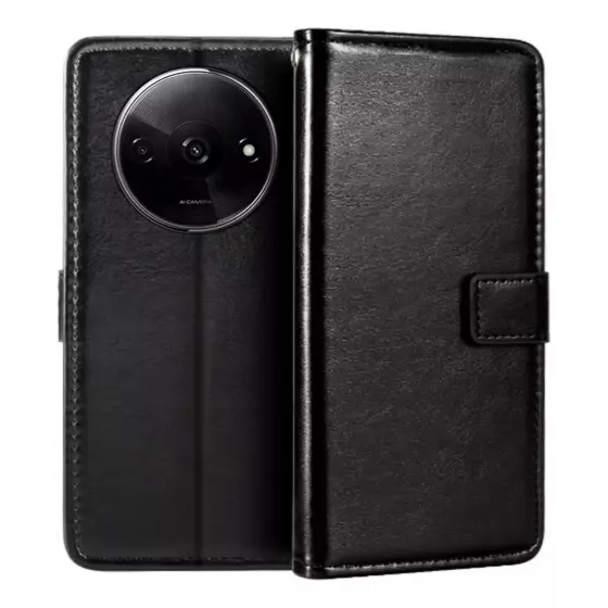Capa Carteira Flip + Película 3D Para Xiaomi Redmi A3