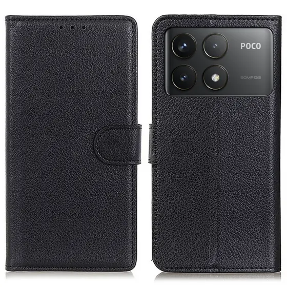 Capa Carteira Flip + Película Para Xiaomi Poco F6 Pro