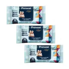Kit 3 Prevent - Toalhas Umedecidas Adultos Premium 50 Folhas