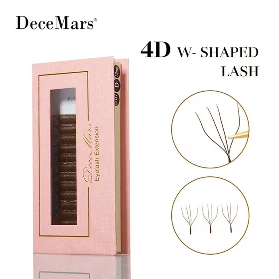 DeceMars Brown 4D W Extensão De Cílios Em Forma De (12line/Tray)
