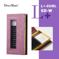 DeceMars L-Curl M 5D Extensão De Cílios 12 Linhas 0.07 Mm Preto