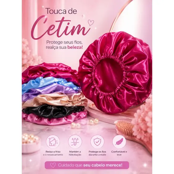 Touca de Cetim – Cuidado e Beleza para Seus Cabelos
