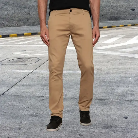 Calças Sarja Masculina Jeans Bolsa de faca Slim