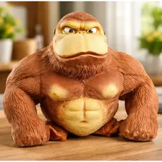 Macaco Gorila Estica e Esmaga Brinquedo Kong Indestrutível Squish Sensorial Antiestresse Pequeno/Médio/Grande