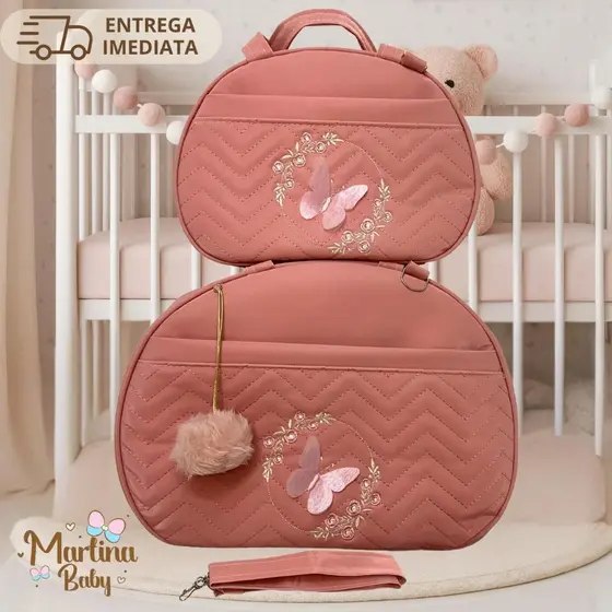 bolsa Maternidade Kit 2 peças  Mala + Mochila  Mãe e Bebê  Organização