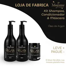 Kit Argan Pós Progressiva Maycrene 500ml (Com Válvula) | Brilho, Maciez e Sedosidade Pós progressiva.