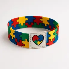 Pulseira Elástica Bracelete Autista TEA Adolescente Adulto Símbolo do Autismo